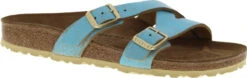 Birkenstock Women's Yao -Shoe Stores birkenstock womens yao washed metallic aqua leather 1014191 04369.1553730827