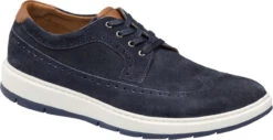 Johnston & Murphy Elliston Wingtip -Shoe Stores johnston murphy mens elliston wingtip navy suede 25 3097 46036.1567721392