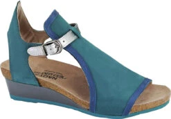 Naot Fiona -Shoe Stores naot womens fiona teal oily blue nubuck silver luster leather 98329.1624506006