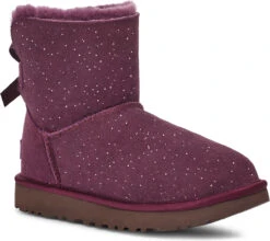 UGG Women's Mini Bailey Bow Metallic Spots -Shoe Stores ugg womens mini bailey bow metallic spots pinot noir 1134135 pnr 74628.1666877473